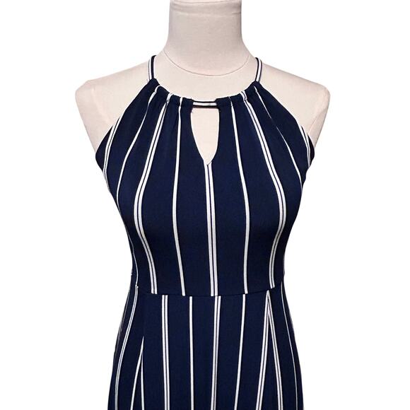 Candies Maxi Dress Women's Blue w/White Stripes Small - Picture 1 of 10